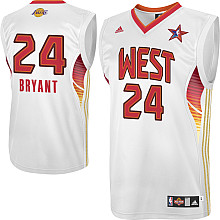 Kobe Bryant #24 2009 Western Conference All Star Jersey White Red