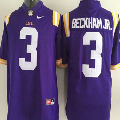 LSU Tigers #3 Odell Beckham Jr Purple Limited Stitched NCAA Jersey