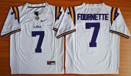 LSU Tigers 7 Leonard Fournette White Limited NCAA Jersey
