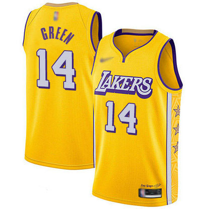 Lakers #14 Danny Green Gold Basketball Swingman City Edition 2019 20 Jersey