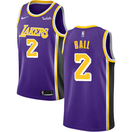 Lakers #2 Lonzo Ball Purple Women's Basketball Swingman Statement Edition Jersey