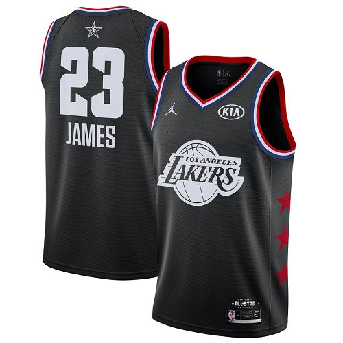 Lakers #23 LeBron James Black Basketball Jordan Swingman 2019 All-Star Game Jersey