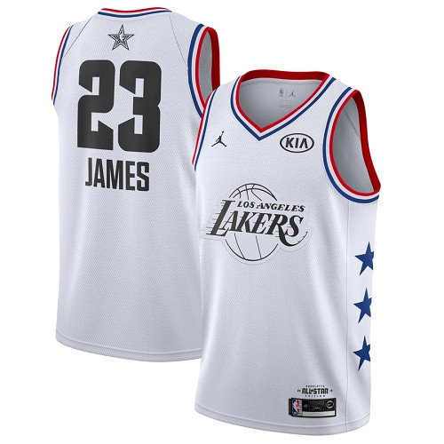 Lakers #23 LeBron James White Basketball Jordan Swingman 2019 All-Star Game Jersey