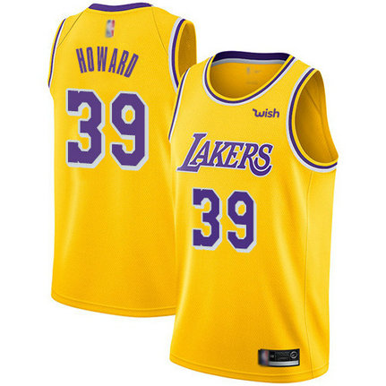 Lakers #39 Dwight Howard Gold Basketball Swingman Icon Edition Jersey