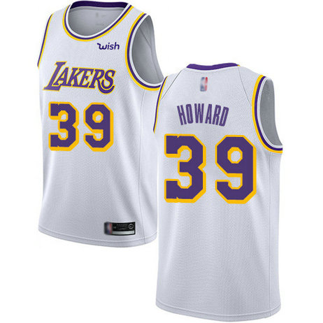 Lakers #39 Dwight Howard White Basketball Swingman Association Edition Jersey