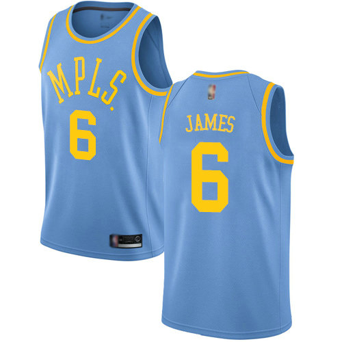 Lakers #6 LeBron James Royal Blue Basketball Swingman Hardwood Classics Jersey