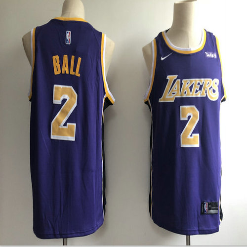 Lakers 2 Lonzo Ball Purple 2018-19 Nike Swingman Jersey