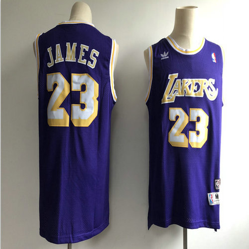 Lakers 23 Lebron James Purple Hardwood Classics Jersey