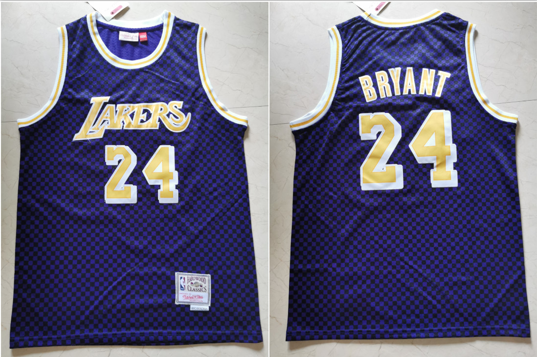 Lakers 24 Kobe Bryant Purple Hardwood Classics Jersey