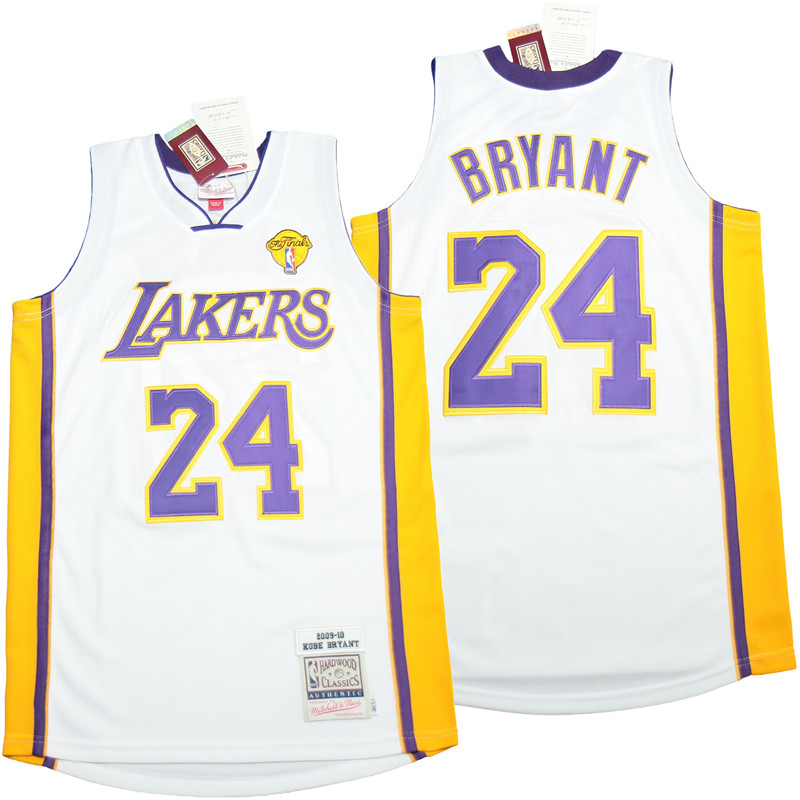Lakers 24 Kobe Bryant White 2009-10 Throwback Jerseys