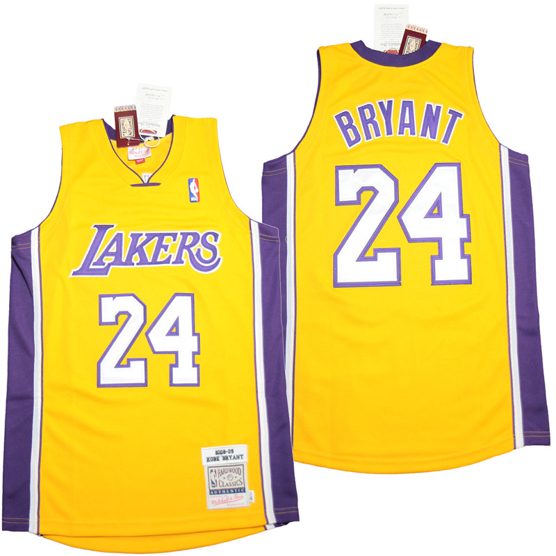 Lakers 24 Kobe Bryant Yellow 2008-09 Throwback Jerseys