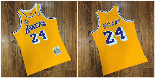 Lakers 24 Kobe Bryant Yellow 60th Anniversary 2007-08 Hardwood Classics Jersey