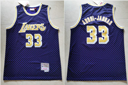 Lakers 33 Kareem Abdul-Jabbar Purple Hardwood Classics Jersey