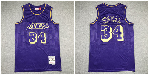 Lakers 34 Shaquille O'Neal Purple 1996-97 Hardwood Classics Jersey