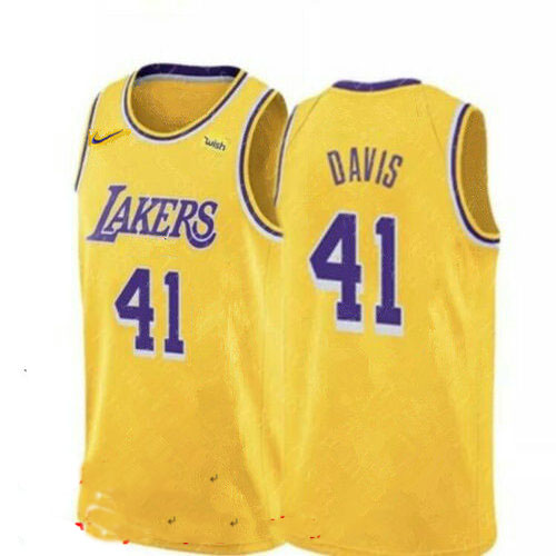 Lakers 41 Anthony Davis Yellow Nike Swingman Jersey