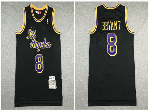 Lakers 8 Kobe Bryant Black 1996-97 Hardwood Classics Swingman Jersey