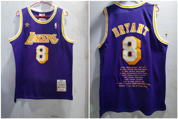Lakers 8 Kobe Bryant Purple 1996-97 Hardwood Classics Jersey