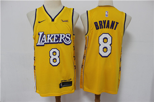 Lakers 8 Kobe Bryant Yellow 2020 City Edition Nike Swingman Jersey