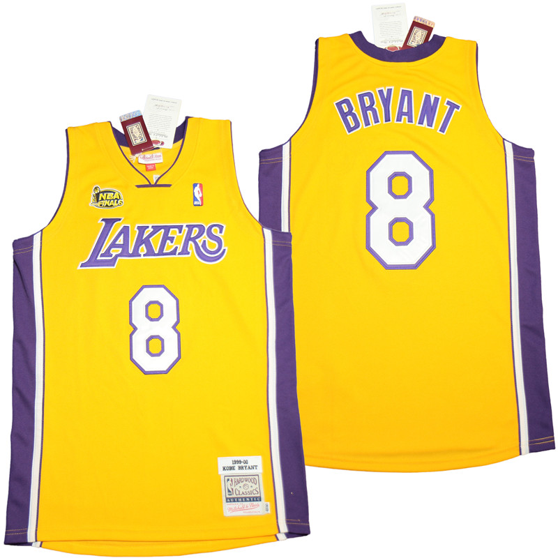 Lakers 8 Kobe Bryant yellow 2003-04 Throwback Jerseys