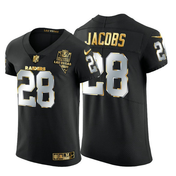 Las Vegas Raiders #28 Josh Jacobs Men's Nike Black Edition Vapor Untouchable Elite NFL Jersey