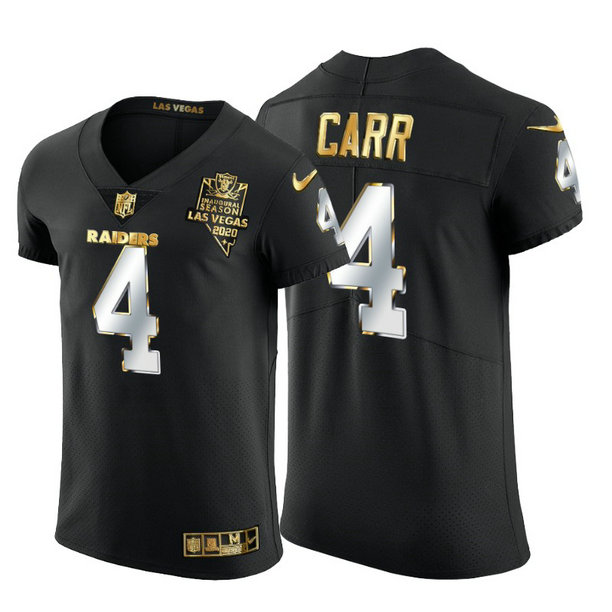 Las Vegas Raiders #4 Derek Carr Men's Nike Black Edition Vapor Untouchable Elite NFL Jersey