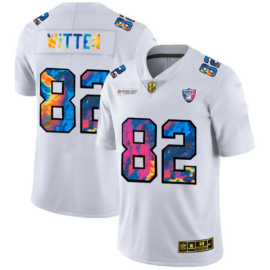 Las Vegas Raiders #82 Jason Witten Men's White Nike Multi-Color 2020 NFL Crucial Catch Limited NFL Jersey