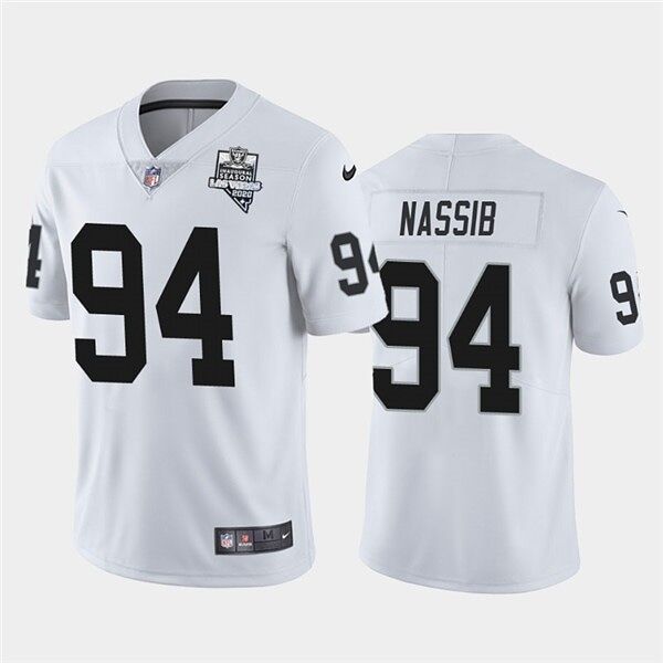 Las Vegas Raiders #94 Carl Nassib Vapor Limited Jersey White Inaugural Jersey