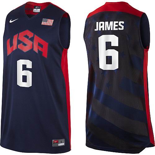 LeBron James 2012 USA Basketball Authentic Blue Jersey
