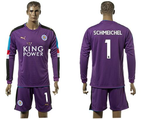 Leicester City #12 Hamer Purple Goalkeeper Long Sleeves Soccer Club Jersey