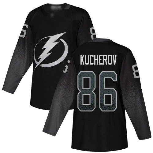 Lightning #86 Nikita Kucherov Black Alternate Authentic Stitched  Hockey Jersey