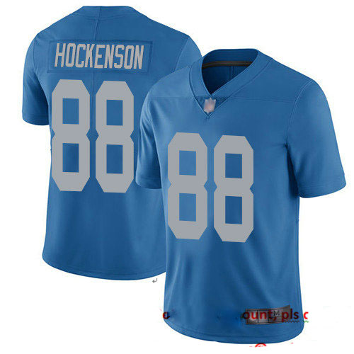 Lions #88 T.J. Hockenson Blue Throwback Youth Stitched Football Vapor Untouchable Limited Jersey