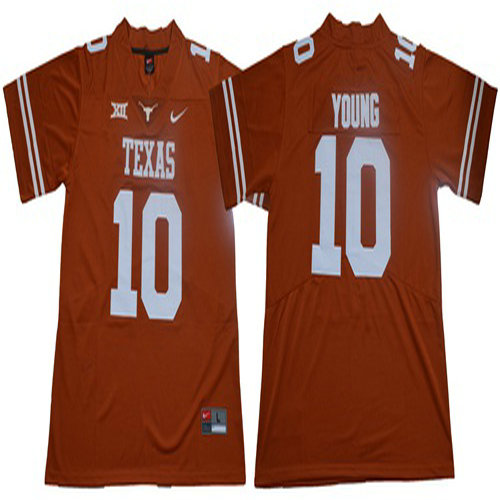 Longhorns #10 Young Orange Limited Stitched NCAA Jersey