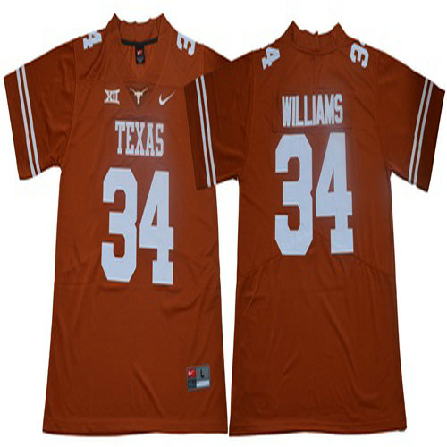 Longhorns #34 Ricky Williams Orange Limited Stitched NCAA Jersey