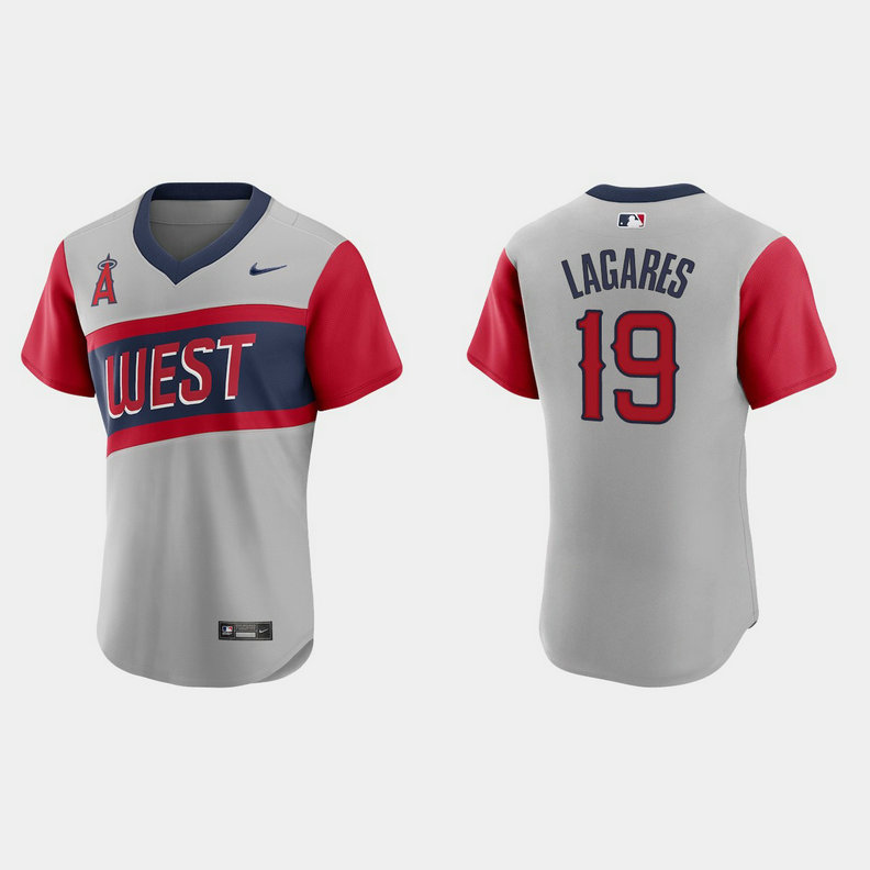 Los Angeles Angels #19 Juan Lagares Men's Nike Gray 2021 Little League Classic Authentic MLB Jersey