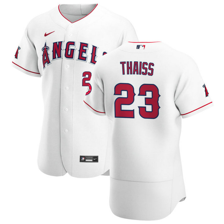 Los Angeles Angels #23 Matt Thaiss Men's Nike White Home 2020 Authentic Player MLB Jersey
