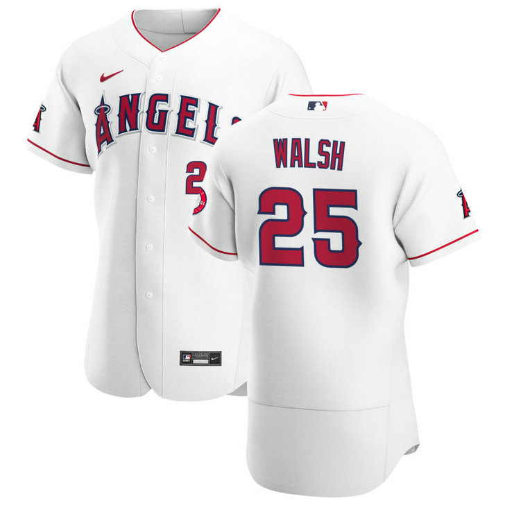 Los Angeles Angels #25 Jared Walsh Men's Nike White Home 2020 Authentic Player MLB Jersey