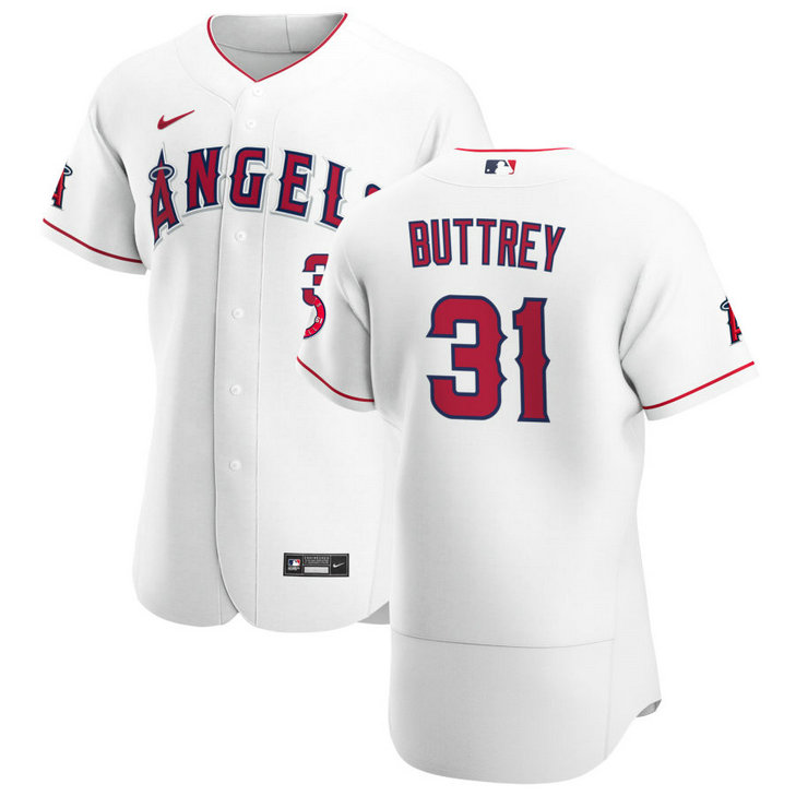 Los Angeles Angels #31 Ty Buttrey Men's Nike White Home 2020 Authentic Player MLB Jersey