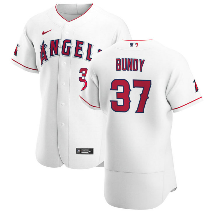 Los Angeles Angels #37 Dylan Bundy Men's Nike White Home 2020 Authentic Player MLB Jersey