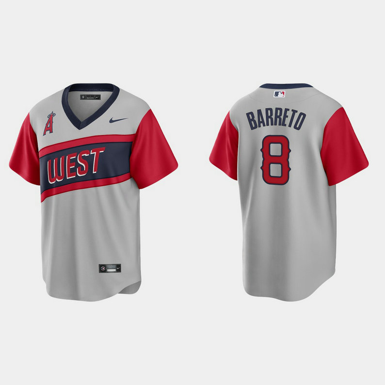 Los Angeles Angels #8 Franklin Barreto Men's Nike Gray 2021 Little League Classic Game MLB Jersey