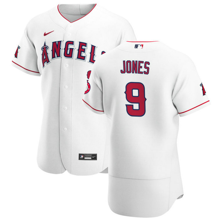Los Angeles Angels #9 Jahmai Jones Men's Nike White Home 2020 Authentic Player MLB Jersey