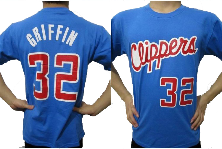 Los Angeles Clippers #32 Blake Griffin blue T Shirts