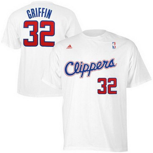 Los Angeles Clippers #32 Blake Griffin white T Shirts