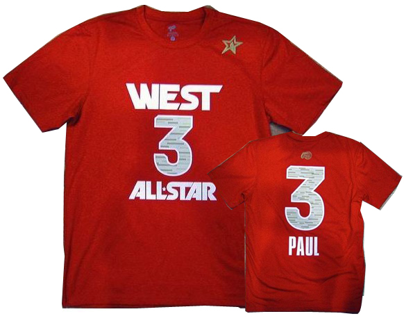 Los Angeles Clippers 3# Chris Paul 2012 all star red T Shirts