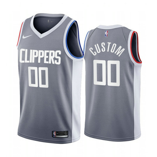 Los Angeles Clippers Personalized Gray NBA Swingman 2020-21 Earned Edition Jersey