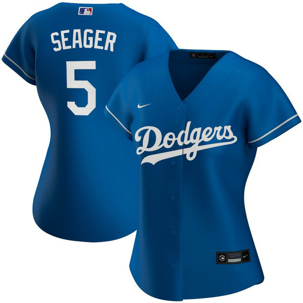 Los Angeles Dodgers #5 Corey Seager Nike Women's Alternate 2020 MLB Player Jersey Royal