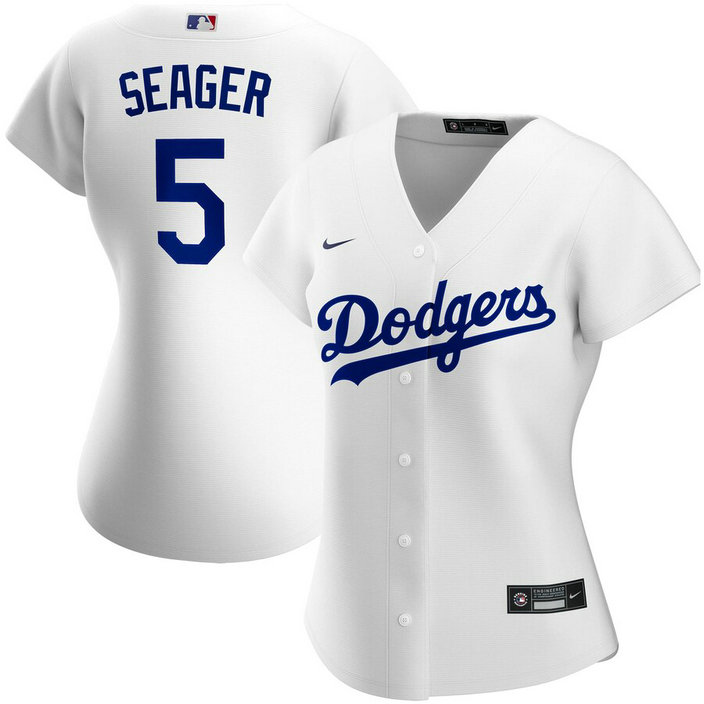Los Angeles Dodgers #5 Corey Seager Nike Women's Home 2020 MLB Player Jersey White