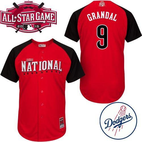 Los Angeles Dodgers 9 Yasmani Grandal Red 2015 All-Star National League Baseball Jersey