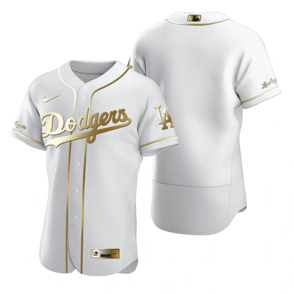 Los Angeles Dodgers Blank White Nike Men's Authentic Golden Edition MLB Jersey