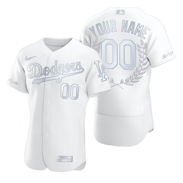 Los Angeles Dodgers Custom Men''s Nike Platinum MLB MVP Limited Player Edition Jersey