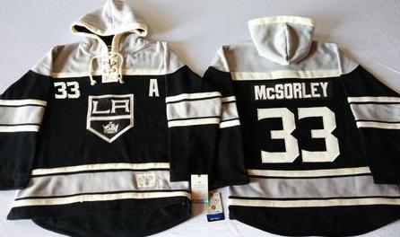 Los Angeles Kings 33 Marty Mcsorley Black Sawyer Hooded Sweatshirt NHL Jersey